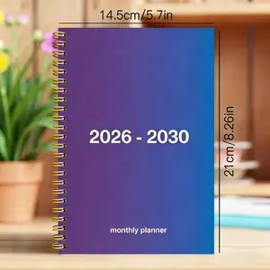 2026-2030 Monthly Planner/Calendar - January 2026 to December 2030, 5-Year Monthly Planner, Purple-Blue Gradient Theme Notebook, Yearly Planning, Month Tabs, 60-Month Calendar, 5.5 x 8.3 inches, 71 Sheets/142 Pages Thick Paper, Spiral Bound Planner