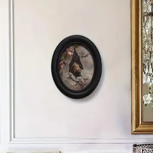 Halloween Bat Hanging Branch Art Decor, Artistic, Spooky, Perfect for Home & Office Wall Decoration, Festive Holiday Display, 2D Flat Design, Halloween Theme