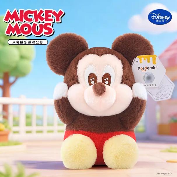 Disney Mickey & Minnie Plush Party Plush Toys, Officially Licensed Disney Plush, 20cm Soft PP Cotton Filled with Embroidery Details, Cute Dull Expressions, Perfect Birthday Gift and Party Decoration