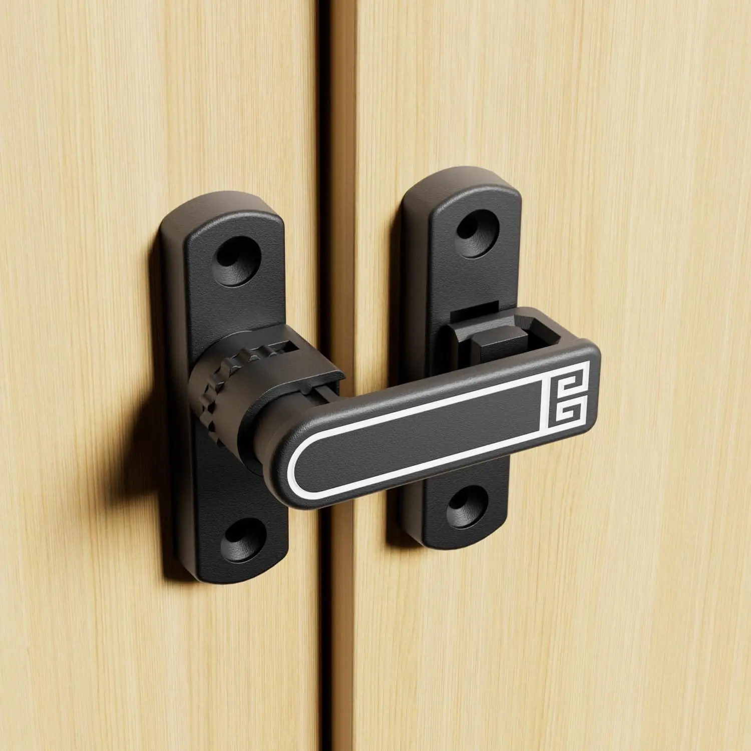 Height-Adjustable Flip Latch Lock 90/180  Sliding/Swinging Door Lock Latch Bolt for Barn Garage Garden Fence Gate Shed Window Cabinet Patio Screen  Door Upgraded (Black+Luminous)