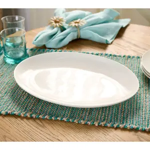 Home Reflections 14"x10.5" Oval Porcelain Serving Platter