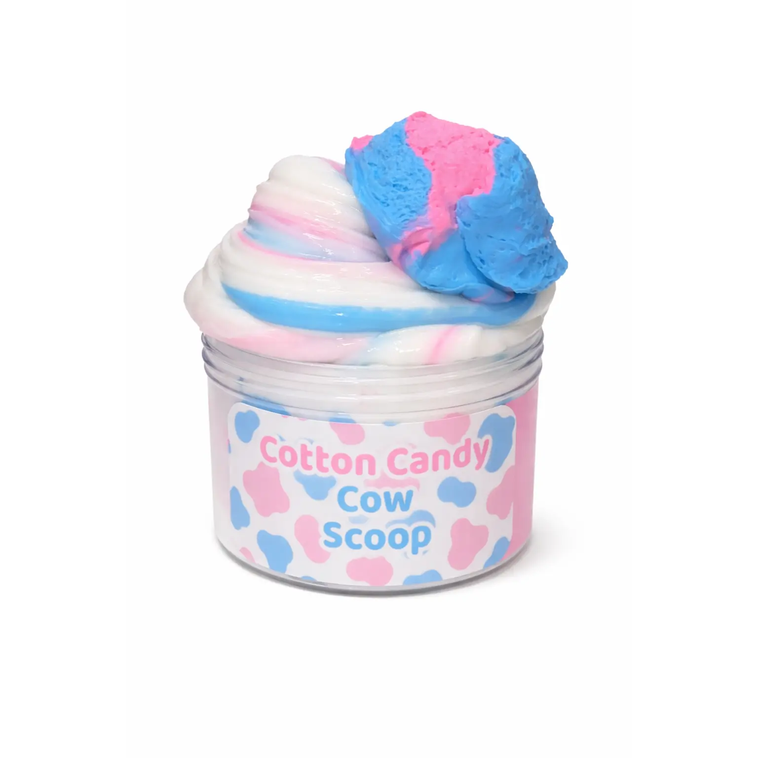 Cotton Candy Cow Scented Slime Scoops - Thick, Glossy Slime