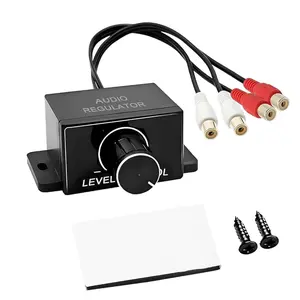 RCA Level Controller -Universal Car Audio Bass Volume Control Knob, with Amplifier Installation Kit, Suitable for Low End Amplifier Volume Control Cables, for Car and Motorcycle Speakers