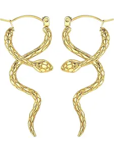 G23 Titanium Snake Earrings for Women Snake Dangle Drop Earrings Punk Gothic Snake Titanium Earrings for Sensitive Ears Personality Animal Earrings Hypoallergenic Jewelry