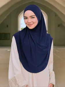 Women's Fashion Solid Elastic Chin Covered Headscarf, Sport Hijab Scarf for Daily Abaya, Modest Hijab, Breathable Under Cap Veil