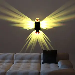 Rechargeable Eagle-Shaped LED Wall Light - Remote Control, Magnetic Mount, Removable Design, Soft Color Light for Bedroom, Living Room