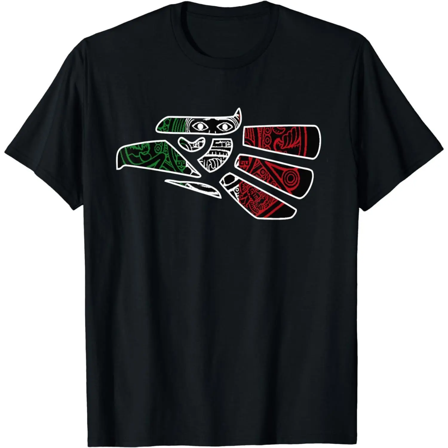 Men's 100% Cotton Aztec Print Tops - Mexican Eagle Graphic T-Shirt, Short Sleeve, Relaxed Fit, Crew Neck, Soft Breathable Comfy Tee, Round Neck, Fitted, Shortsleeve, Classic
