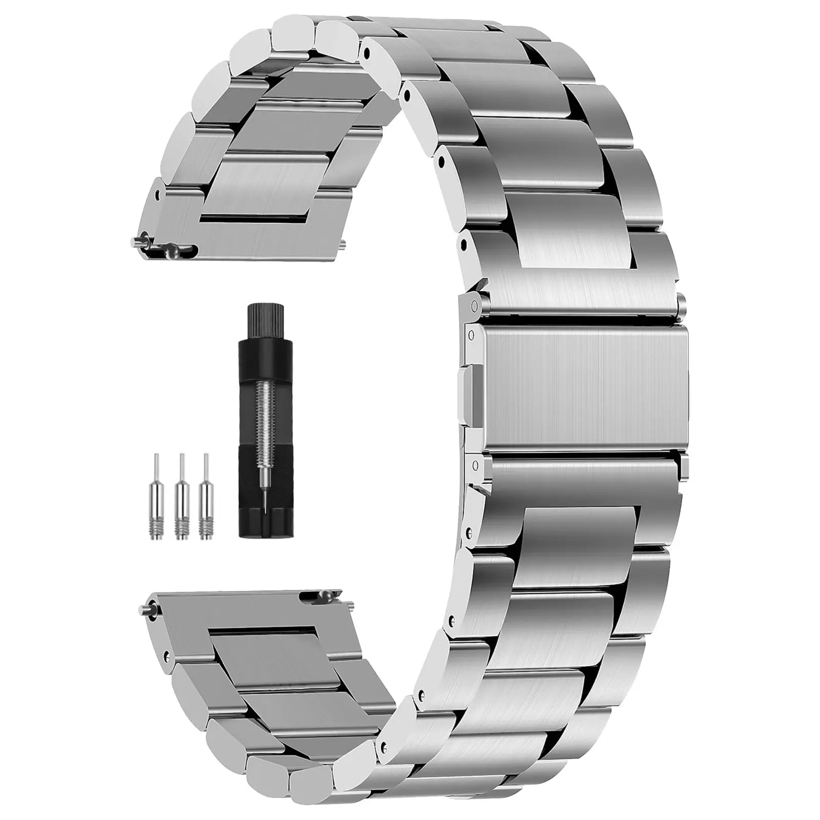 Stainless Steel Watch Band Quick Release Metal Strap Adjustable Strap 20mm 22mm Unisex Silver Color Gold Rose Gold Foldover Buckle Adjustable Watch Bracelet
