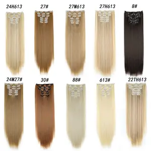 SyntheticHair Extensions Unisex 6pcs 60cm Invisible Clip, Thick Natural Hairpieces with 16 Secure Clips, Long Secret Hairpiece for Valentine's Day, Hair Extensions Clip In,summervibes