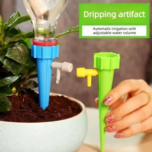 Automatic watering device, lazy person's watering device, adjustable drip waterer, watering device, timer, home gardening device.