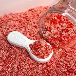 FAKE 5MM Red Rose, Floral Polymer Clay Sprinkle (NOT EDIBLE) D29-06