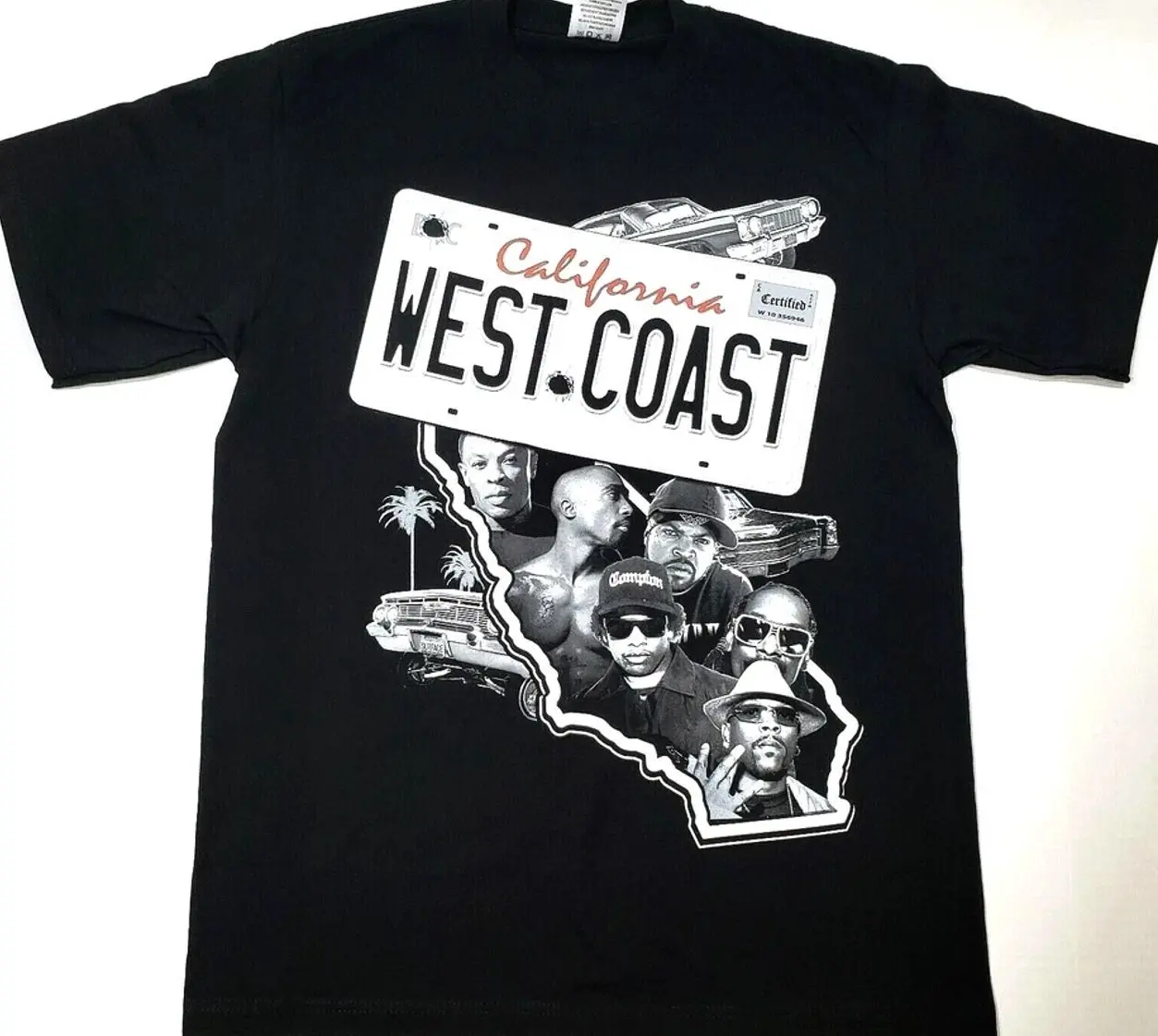 WEST COAST Rap T-shirt California Cali Hip Hop Urban Streetwear S-5XL Q12441 K