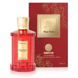 ROMASS Rouge Essence Perfume 3.4oz/100ml | Gold-red bottle | Long-lasting fragrance | Floral fragrance, saffron and amber wood notes