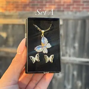 2pc Gold Plated Jewelry Set- Necklace and Earrings