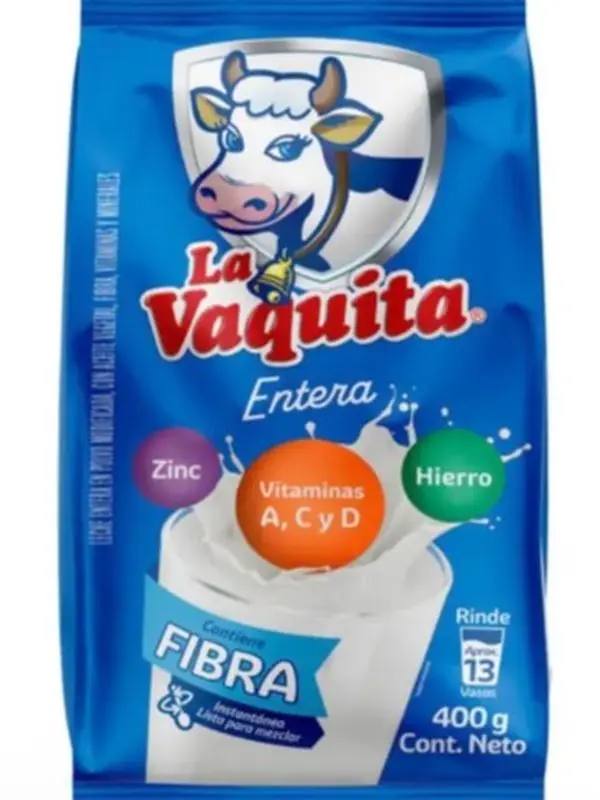 Leche en Polvo La Vaquita de Nestlé - Alimento Lácteo con Fibra - Bolsa 380g