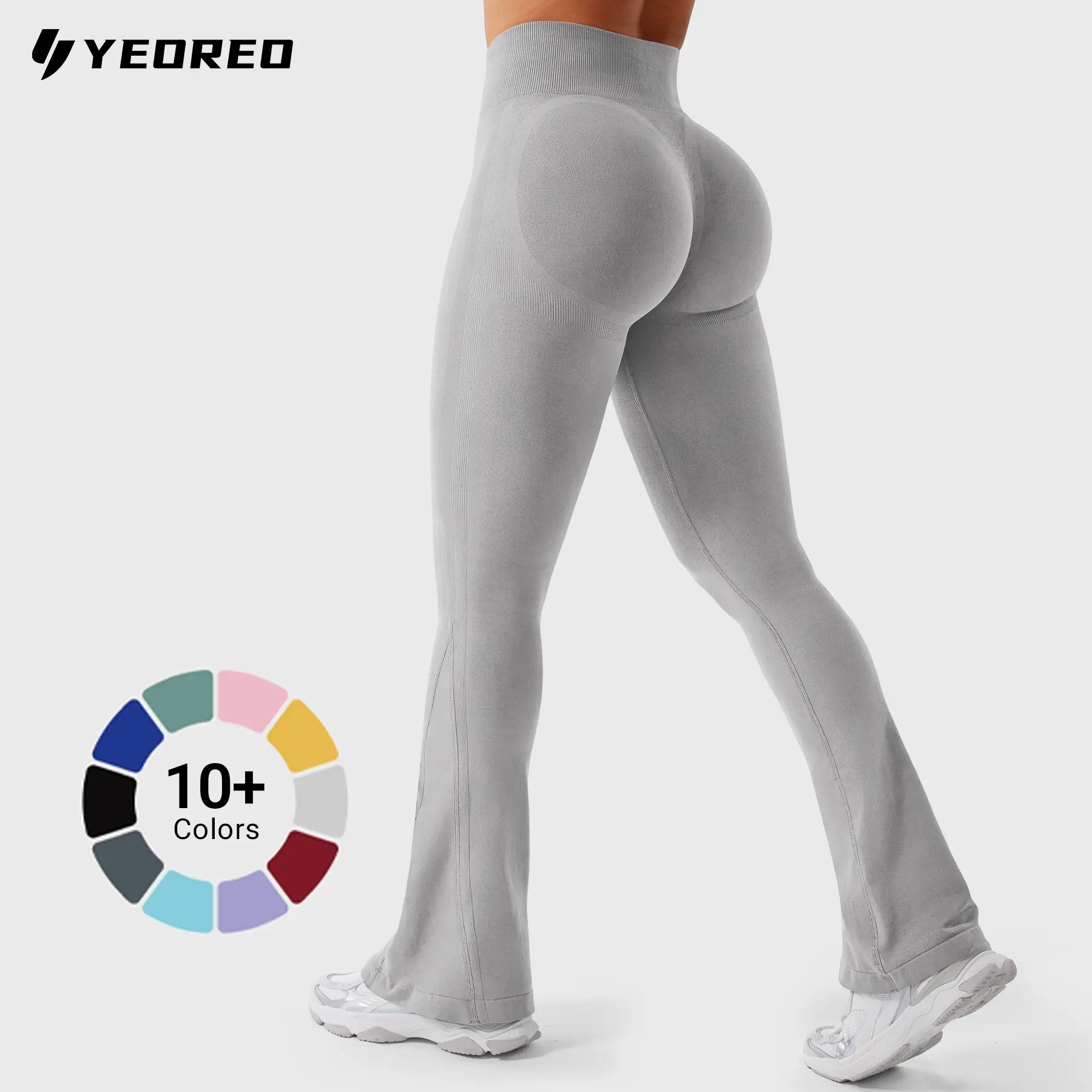 YEOREO Mini Flare Leggings Womens Workout Butt Lifting Legging Hidden Scrunch Seamless Impact Lilliean Yoga Pants summerwins