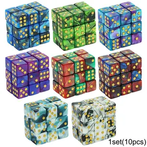 Mini 6-Sided Dice Set, 12mm Dual Color Hexagonal Corners, Standard Dot Dice, Perfect for Club Parties DIY Board Games Supplies, Durable
