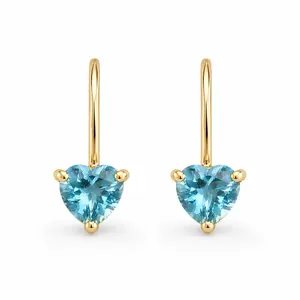14K Gold Heart Drop Earrings jewellery