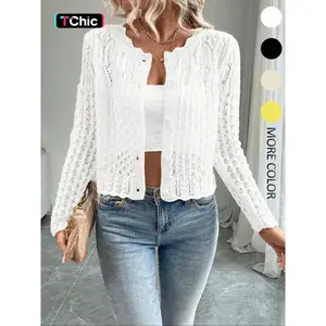 Women's solid color button up front cardigan, basic casual long sleeved cardigan for daily wear, women's knitted sweater for spring and autumn seasonsRAIMENTRY