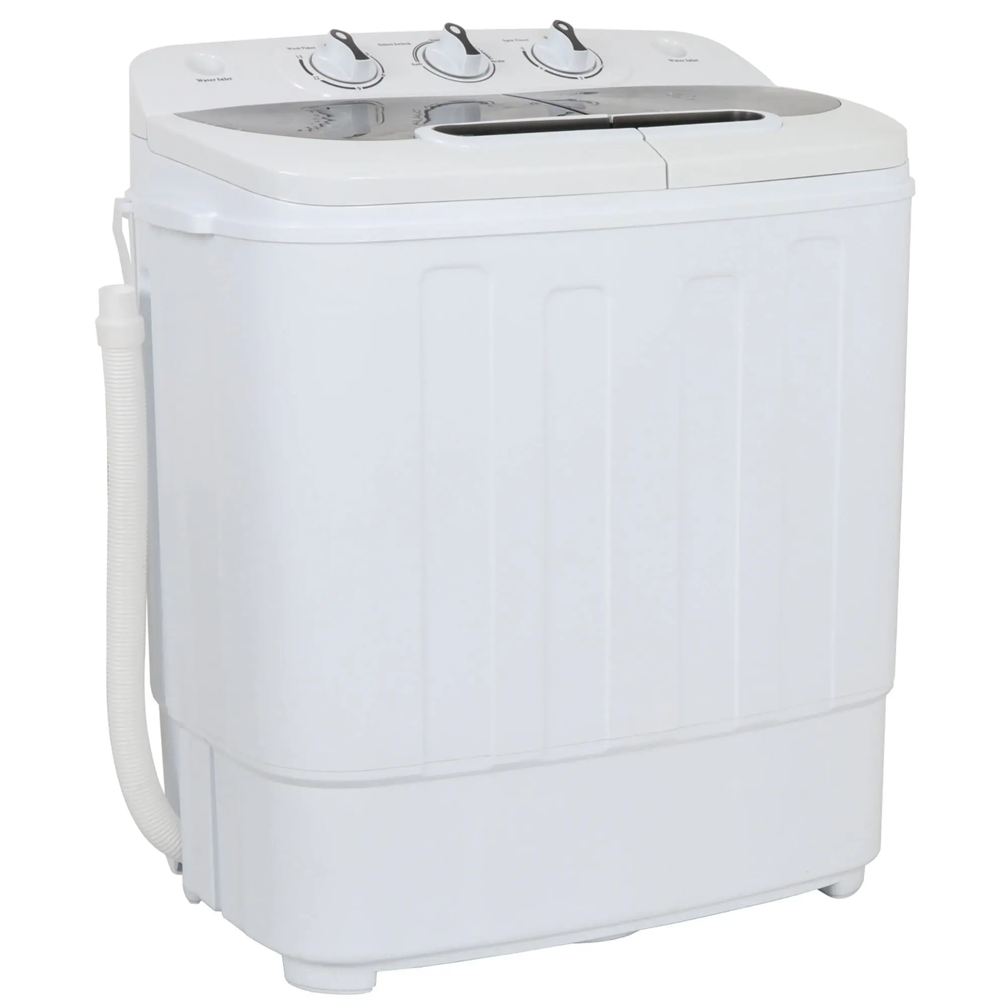 Portable Compact Twin-Tub Semi-Automatic Washing Machine - Portable Laundry Washer, 13lbs Capacity, 23x13.5x26in Size, Plumbing-Free, with Spin Dry Cycle, White Home Mini Washer,summerwins