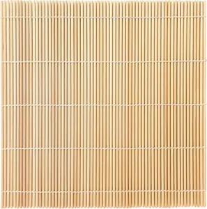 1 Pk Bamboo Sushi Mat - Sushi Roller Mat for Making, Shaping & Molding Sushi Roll & Kimbap - Food-Safe Sushi Making Supplies, Tools & Accessories - Made of Natural Bamboo - 9.5x9.5