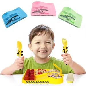 3D Car Baby Plates Set | suction plates for toddlers | self feeding kit with fork and spoon | baby led weaning accessories | gift for kids | Bpa Free Trays