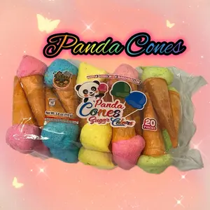 Panda Waffle Cones Sugar Colors with Marshmallow Snack Candy