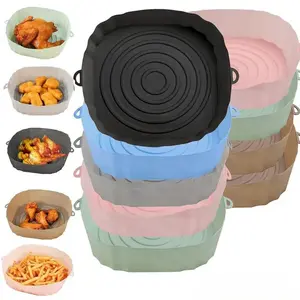2pcs Air Fryer Silicone Pot, Reusable Silicone Liners, Kitchen Accessories, Replace Disposable Parchment Paper