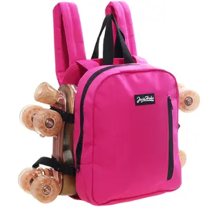 JajaHoho Roller skates bags for Women Men, Pink Multi-functional Sports Backpack for Rollerskates, Ice skates, Inline skates, Skate Gear Storage, Durable and Stylish, 11.8 x 9 x 2.8 inches (Fuchsia)