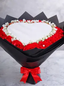 Burn Away Bouquet Personalized Gift with Red Roses Black and White Design Ideal for Special Occasions Decorative All Season Flower Arrangements Rosa Roja Flower Arrangements for Valentine Days