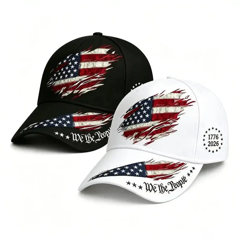 Patriotic Print Baseball Cap, Casual 250th Anniversary Unisex Adjustable Sun Hat for Outdoor Sports and Summer Wear, Casual Outings, Outdoor Sport, Patriot Print
