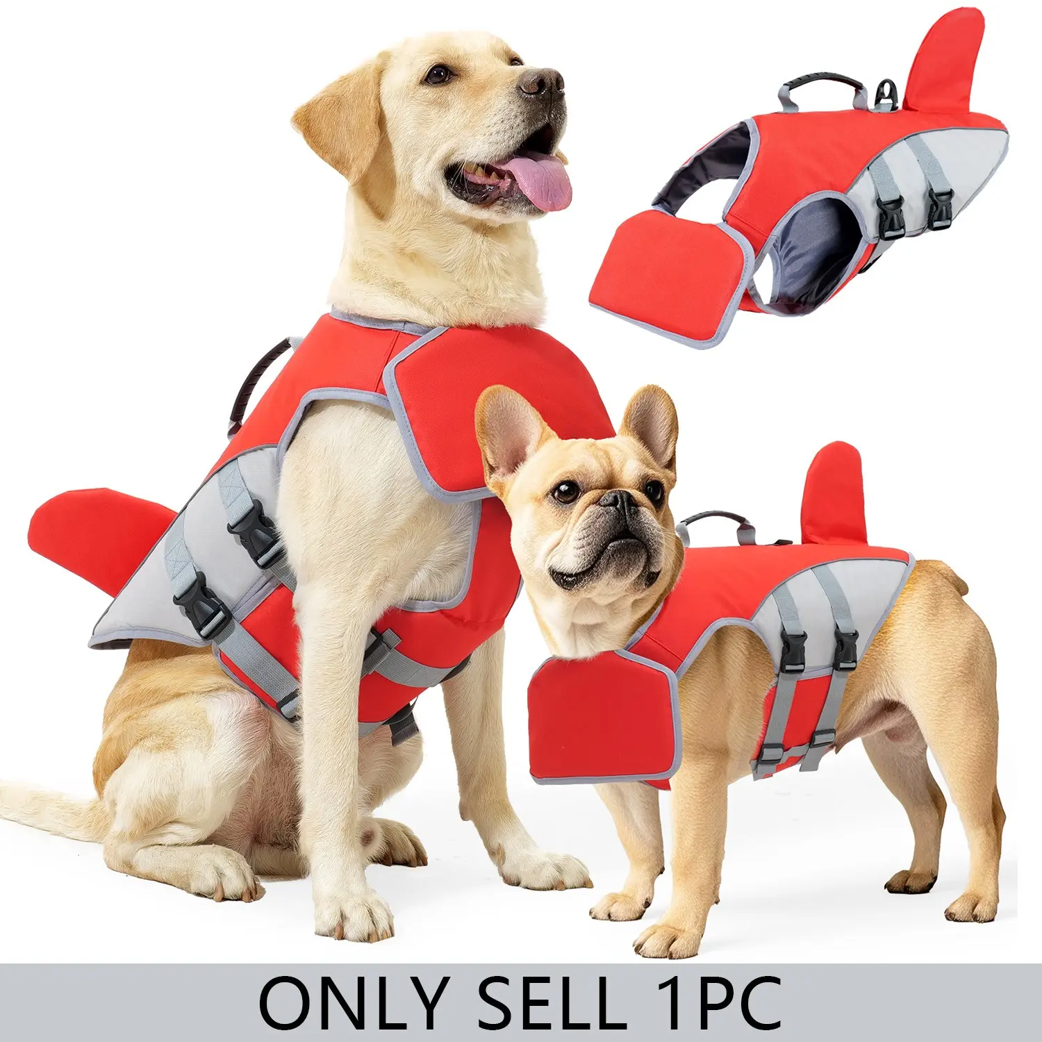 Pet Life Jacket, 1 Count Adjustable Dog Outdoor Swimsuit Outfits, Anti Choking Water & Buoyancy Clothing that Can Tow Medium To Large Dogs, Pet Supplies
