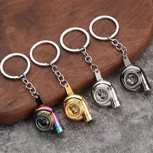 Creative Car Modification Accessories Turbocharger Shape Pendant Keychain Fashionable Alloy Keychain Metal Key Chain Waist Hanging Key Ring Chain Pendant