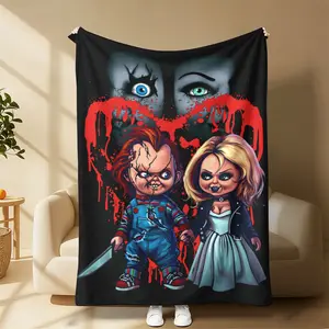 Countdown Sale!cozy flannel blanket Soft Funny Throw Blanket Horror Movie Blanket A warm nap blanket Suitable for use in offices, sofas, and travel settings, etc,Suitable for all four seasons A gift suitable for fans, friends and children