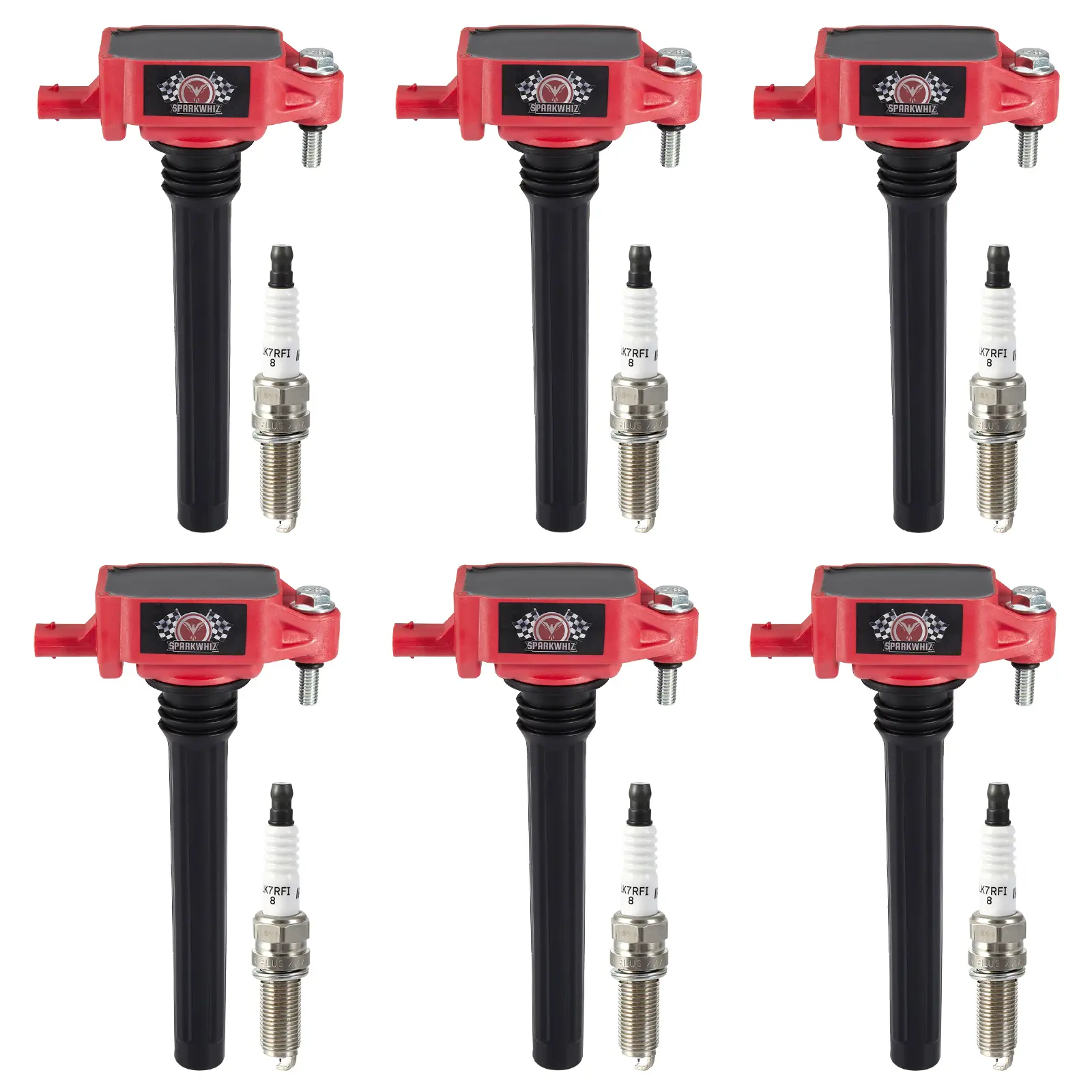 UF648 6-Pack Automotive Motor Part Bolt-On High Energy Ignition Coils & Iridium Spark Plugs Packaged Set, Auto Replacement Parts for Chrysler 200,300; Dodge Avenger,Challenger,Charger (2011-2019); Jeep Cherokee,Grand Cherokee (2011-2015)
