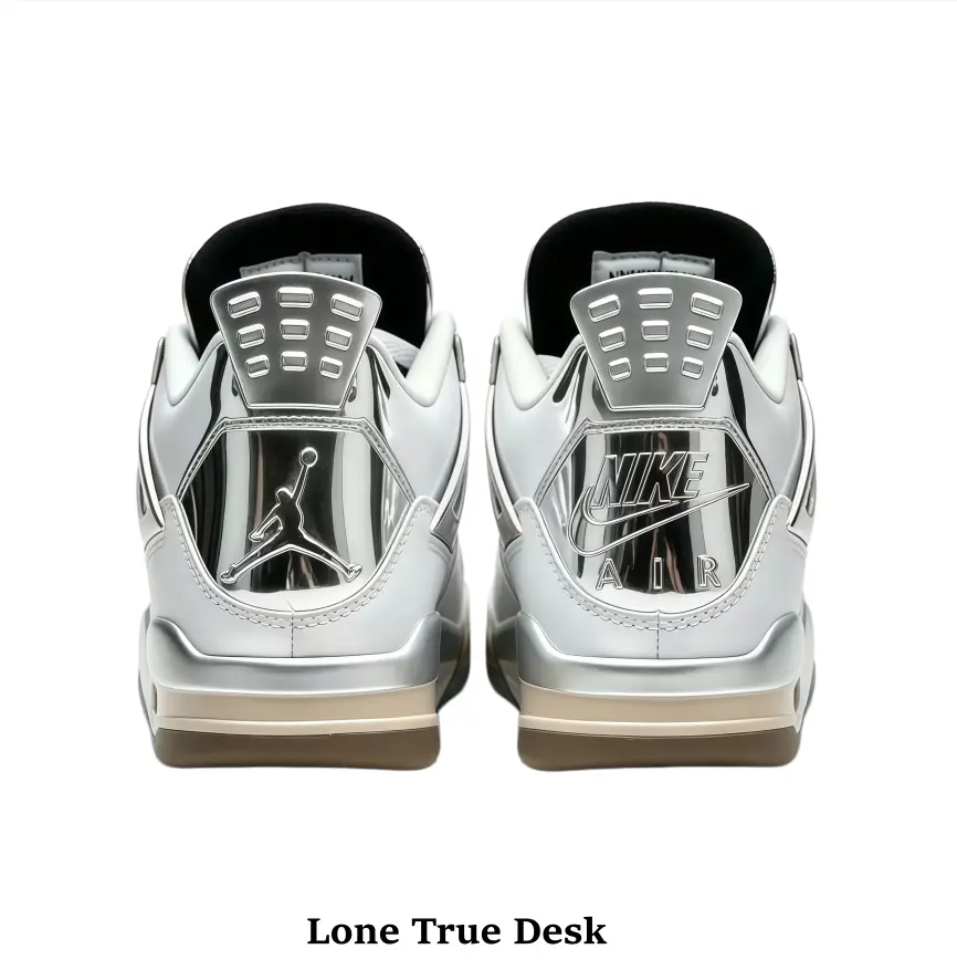 New white chrome unisex retro high tops, breathable grid mesh wicks sweat, cushioned midsole relieves impact, supportive ankle fit, durable cream gum sole with original shoe box, trendy street basketball sneakers in full sizes