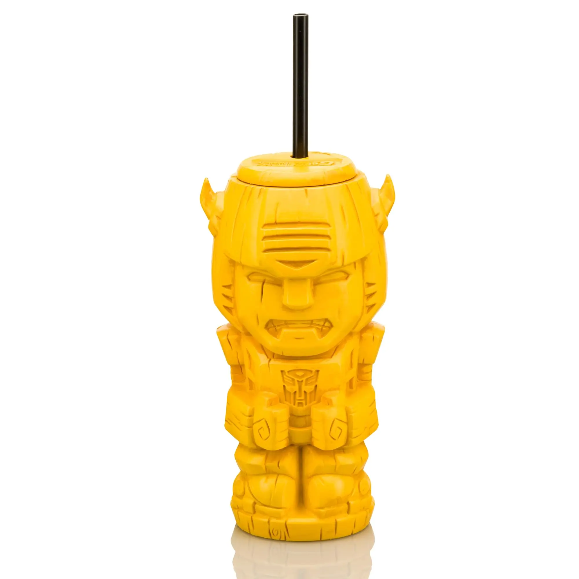 Geeki Tikis Transformers Bumblebee Plastic Tumbler with Straw | Holds 25 Ounces