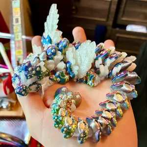 (!!MISFIT!! - Layer shift) Articulated Chocolate Chip Cookie Dragons | 3D printed plastic articulated chocolate chip cookie dragon fidget toy Decor Gift Multicolor