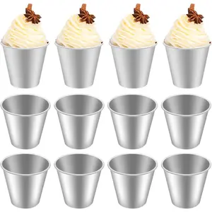 12-Piece Aluminum Pudding & Flan Molds – Nonstick Baking Cups for Muffins, Cupcakes