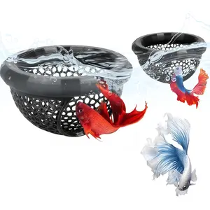 Floating Betta Hide & Shrimp Cave - 3-in-1 Aquarium Decor with Feeding Ring, Hammock Rest Spot & Hideout for Betta Fish, Shrimp & Small Fish