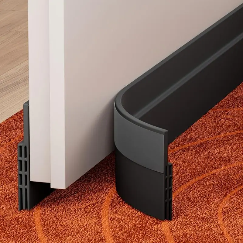 Yitap Universal Door Bottom Draft Stopper 37 Inch Long Silicone Material Cuttable Energy Saving Noise Reduction Dustproof Sealing Door Hardware Under Door Seal