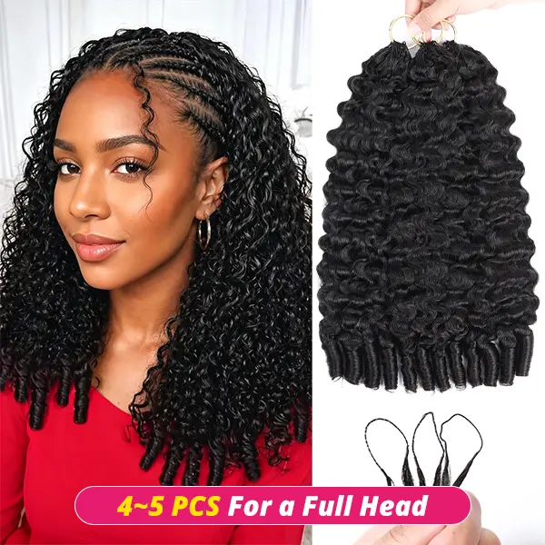 【Lowest】Burmese Curly Pre-separated Feather Crochet Human Hair Extensions For Knotless Boho Braids 50g/Pc #DealsForYouDays