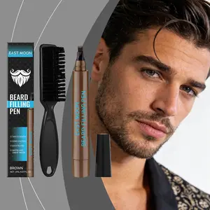Mustache & Brow Pencil Set, Daily Moisturizing Care, Smooth & Soft Texture, Essential Grooming Kit for Men, Beard Pen Filler, Beard Brush