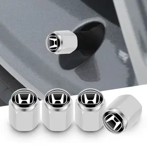 5pcs Aluminum Alloy Car Wheel Tire Valve Caps, Dustproof Stem Covers for Honda Civic Xrv Hrv Crv Brv City Accord Fit Jazz Insight