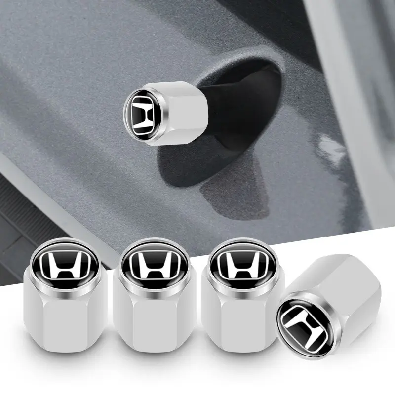 5pcs Aluminum Alloy Car Wheel Tire Valve Caps, Dustproof Stem Covers, Car Parts, Car Accessories for Honda Civic Xrv Hrv Crv Brv City Accord Fit Jazz Insight