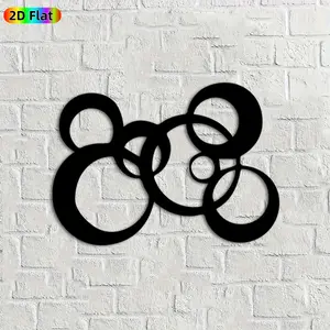 1pc Interlocking Circles Metal Wall Art, Abstract Interlocking Circles Statue Mural, Ideal Gift for New Year, Easter, Modern Art Enthusiasts, Weather-Resistant Metal Wall Decor Wall Sculptures, Contemporary Home Decor Accent