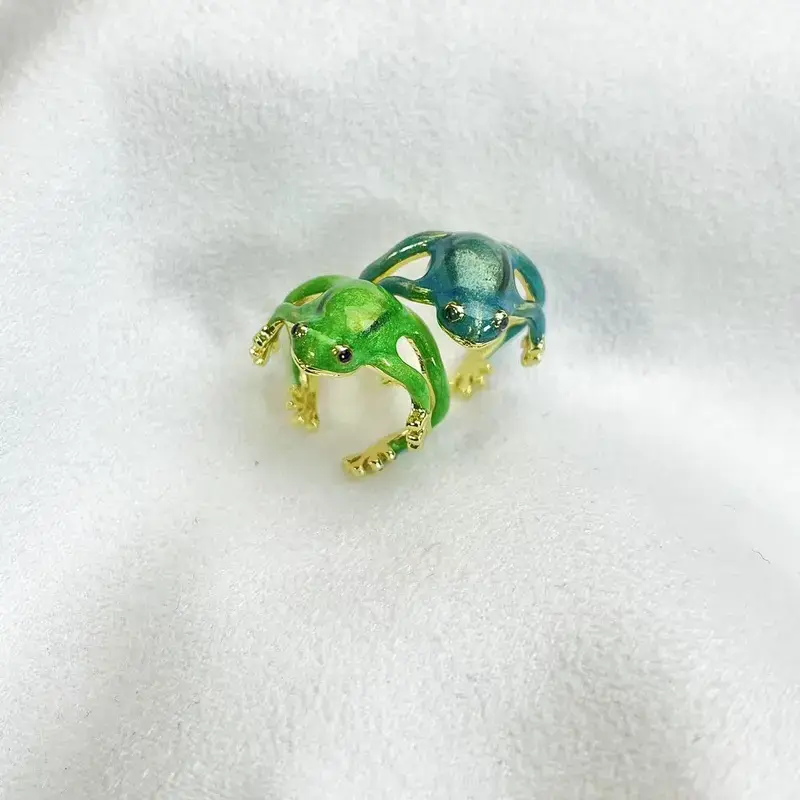 Cute Frog Ring, Adjustable Cartoon Animal Jewelry for Couples, Meaningful Gift Symbolizing Energy and Good Fortune, Jewelry Rings, Animals, Meaningful Gifts, Frog Shape, Energy Charm, Auspicious, Symbol Of Energy
