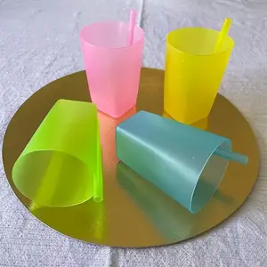 4pcs Integrated Straw Cup Set, Summer Student Drinkware, Juice & Party Water Cups, Portable Outdoor Travel Mug, Tumblers, 360ML Capacity