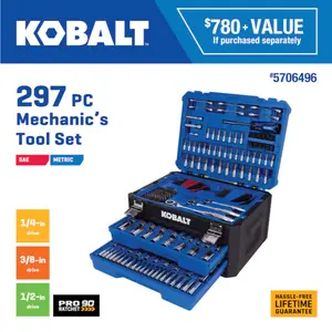 Kobalt 297 -Piece Standard (SAE) and Metric with Hard Case