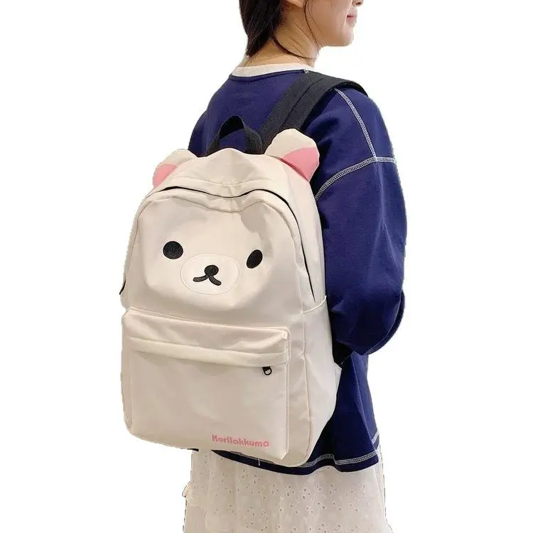 Rilakkuma Bear Backpack Cute Cartoon Laptop Backpack for School Travel Hiking and Outdoor Adventures